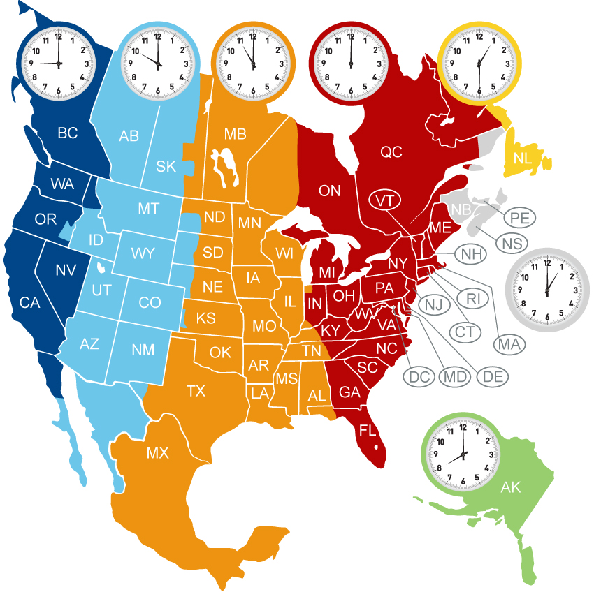 Time Zones And Area Codes C H Express Inc 